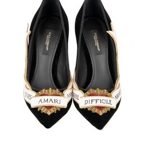 Dolce & Gabbana Velvet Amanti Black heels